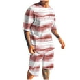 thumbnail image 2 of NTACZA Ensemble de 2 Pcs pour Homme, Ensemble de Shorts, Chemise à Manches Courtes, Shorts, Survêtements Actifs, Col Ras du Cou, Survêtements pour Hommes P, 2 of 5