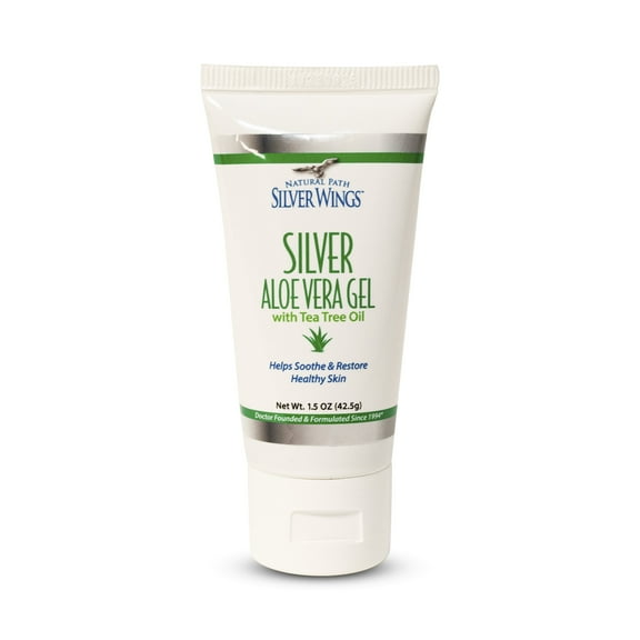 Natural Path Silver Wings 200ppm Silver with Aloe Vera Gel and Tea Tree Oil - Soothing Skin Care - 1.5 oz