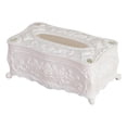 thumbnail image 3 of Caja de pañuelos con tapa, soporte para pañuelos de escritorio, almacenamiento de toallas de papel, regalos, dispensador de servilletas multiusos para Blanco, 3 of 8