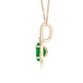 thumbnail image 2 of ANGARA Natural Classic Emerald and Diamond Halo Pendant in 14K Rose Gold for Women (Size-6x4mm) | May Birthstone, Birthday, Anniversary, Jewelry Gift for Women | Natural Emerald Necklace, 2 of 8