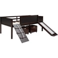 thumbnail image 2 of imerelez Twin Size Loft Bed with Two Storage Boxes - Wood, Espresso, 2 of 8