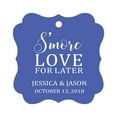thumbnail image 1 of Darling Souvenir S'More Love For Later Tag Custom Favor Fancy Hang Tags -Cornflower Blue-50 Tags, 1 of 1
