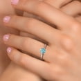 thumbnail image 4 of Gem Stone King 10K White Gold Blue Zircon Solitaire Engagement Ring for Women | 1.20 Cttw | Round 6MM | Gemstone Birthstone | Size 5, 4 of 6