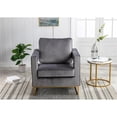thumbnail image 3 of Carolina Classics Adadon 33 In Wide Velvet Upholstered Arm Chair in Gray, 3 of 13