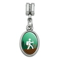 thumbnail image 2 of Hiker Hiking Symbol Mountain Nature Italian European Style Bracelet Oval Charm Bead, 2 of 4