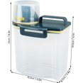 thumbnail image 2 of HUGFEGWE Rice Storage Container, Plastic Rice Dispenser Bin with Measuring Cup, Airtight Grain Dispenser with Claer Scale, Clear Kitchen Food Dispenser for Rice, Beans, Grains, Small Dry U2536-11883, 2 of 9