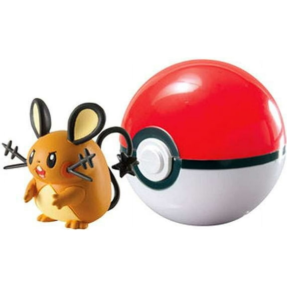 Pokemon Clip n Carry Pokeball Dedenne & Poke Ball Figure Set