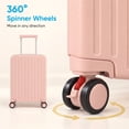 thumbnail image 4 of TABU 20" Ride on Luggage with Seat for Kids, Kids Luggage with Wheels & TSA Lock for Travel,Pink, 4 of 10