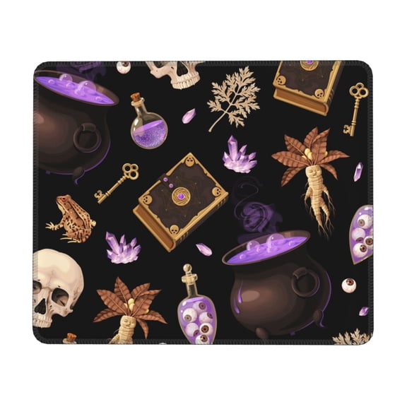 Magic Skull Book Witchcraft Mouse Pad Non-Slip Rubber Gaming Mousepad Rectangle for Computers Laptop 7 x 8.6 in