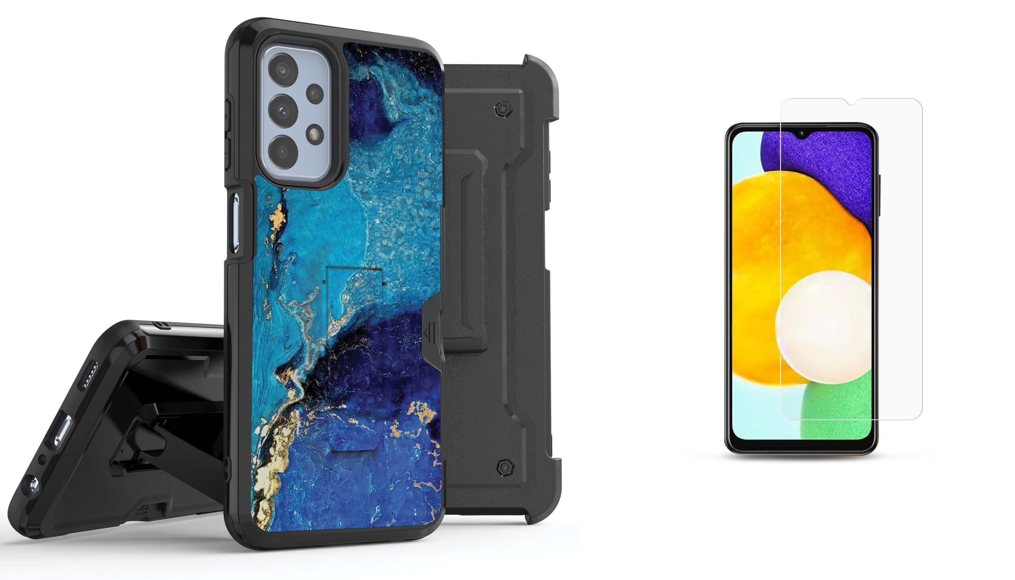 Accessories Bundle Pack for Samsung Galaxy A13 5G Case Heavy Duty