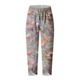 thumbnail image 5 of QATAINLAV Wamen Summer Linen Beach Pants with Pockets Casual Elastic Waist Tulips Hem Cropped Trousers Plus Size Fashion Print Harem Pants Multicolor XXXXL My Orders Placed By Me, 5 of 6