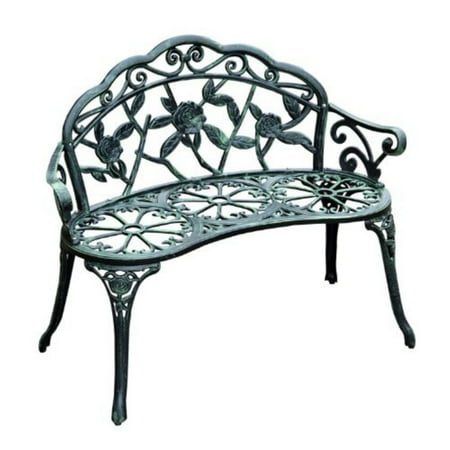 Antique Garden Bench - Outsunny Antique Rose 40 in. Cast Iron Garden Bench