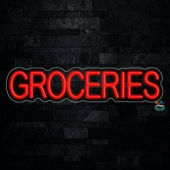 Groceries LED Neon Sign 27"L x 6"H #32336