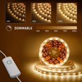 thumbnail image 3 of Led Strip Lights 16.4 Feet Dimmable Warm White Led Light Strip Flexible Led Rope Lights 12v Under Cabinet Lighting Kits with UL Power Supply, Adhesive Clips, Dimmer Switch and Connectors 1, 3 of 27