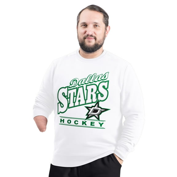 Men's G-III Sports by Carl Banks  White Dallas Stars Adaptive Headliner Fleece Sweatshirt