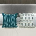 thumbnail image 4 of Pillow Covers 16x16 Modern Sofa Throw Pillow Cover, Decorative Outdoor Linen Fabric Pillow Case for Couch Bed Car (Teal, 16x16,Set of 4), 4 of 6