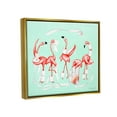 thumbnail image 4 of Stupell Industries Silly Flamingos Toilet Paper Rolls Bathroom Illustration Graphic Art Metallic Gold Floating Framed Canvas Print Wall Art, Design by Amelie Legault, 4 of 5