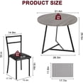 thumbnail image 2 of Dining Table for 2, Compact Round Kitchen Table Set with Chairs, Perfect for Small Spaces, Apartments, and Cozy Breakfast Nooks, 2 of 7