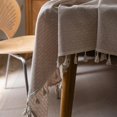 thumbnail image 2 of Mantel de borla beige de rejilla Bohemia, adecuado para mesas de comedor, picnics, cafés, decoración de fiestas de vacaciones, 1PC, 2 of 4