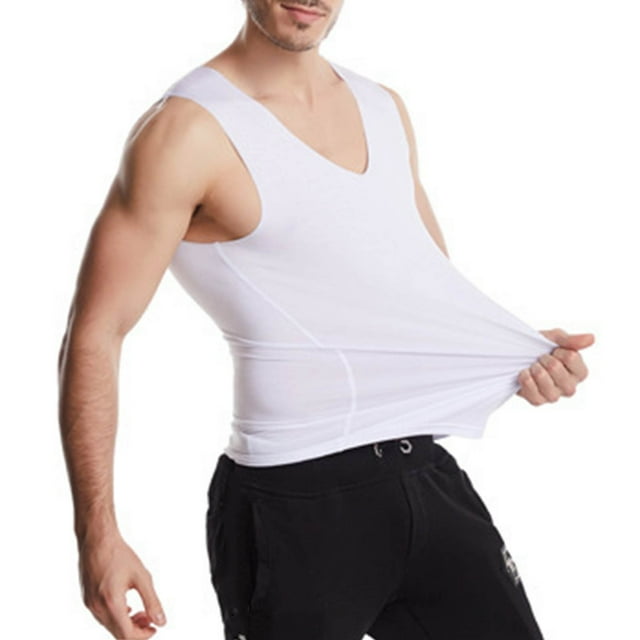 pstuiky Camisetas sin mangas, Camiseta deportiva informal de color liso para hombre, holgada, sin costuras, elástica, con cuello redondo Tops elegantes para mujer l