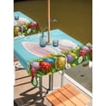 thumbnail image 2 of Square Outdoor Tablecloth with Umbrella Hole Easter Outside Table Cloth Waterproof Patio Table Cover Bunny Colorful Eggs Spring Floral Botanical Zipper Tablecloths for Picnic Party Camping 60x60 Inch, 2 of 8