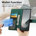 thumbnail image 4 of ShellTech Flip Case for Samsung Galaxy Z Fold 7 Leather Wallet Case , Magnetic Detachable Zipper Card Slot Wallet Cover RFID Blocking with Kickstand Shockproof,Green, 4 of 18