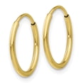 thumbnail image 2 of 10k Polished Endless Tube Hoop Earrings 10k Yellow Gold Earrings, 2 of 3