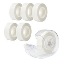 6 Rolls Double Sided Fashion Tape with Dispenser, Clear Body Tape for Skin, Clothing Tape to Keep Clothes in Place, Invisible Fabric Hem Tape for Dress Bra Women Girls (19.6 Ft)