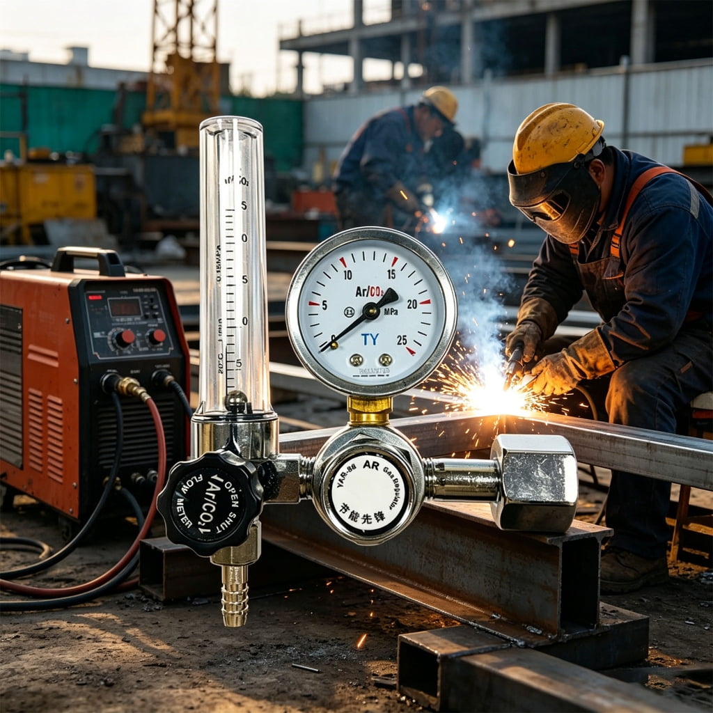 Miiottaa Industrial CO2 Gas Argon Regulator with Double Gauge For Welding Equipments
