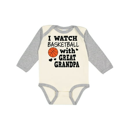 

Inktastic I Watch Basketball with Great Grandpa Gift Baby Boy Long Sleeve Bodysuit