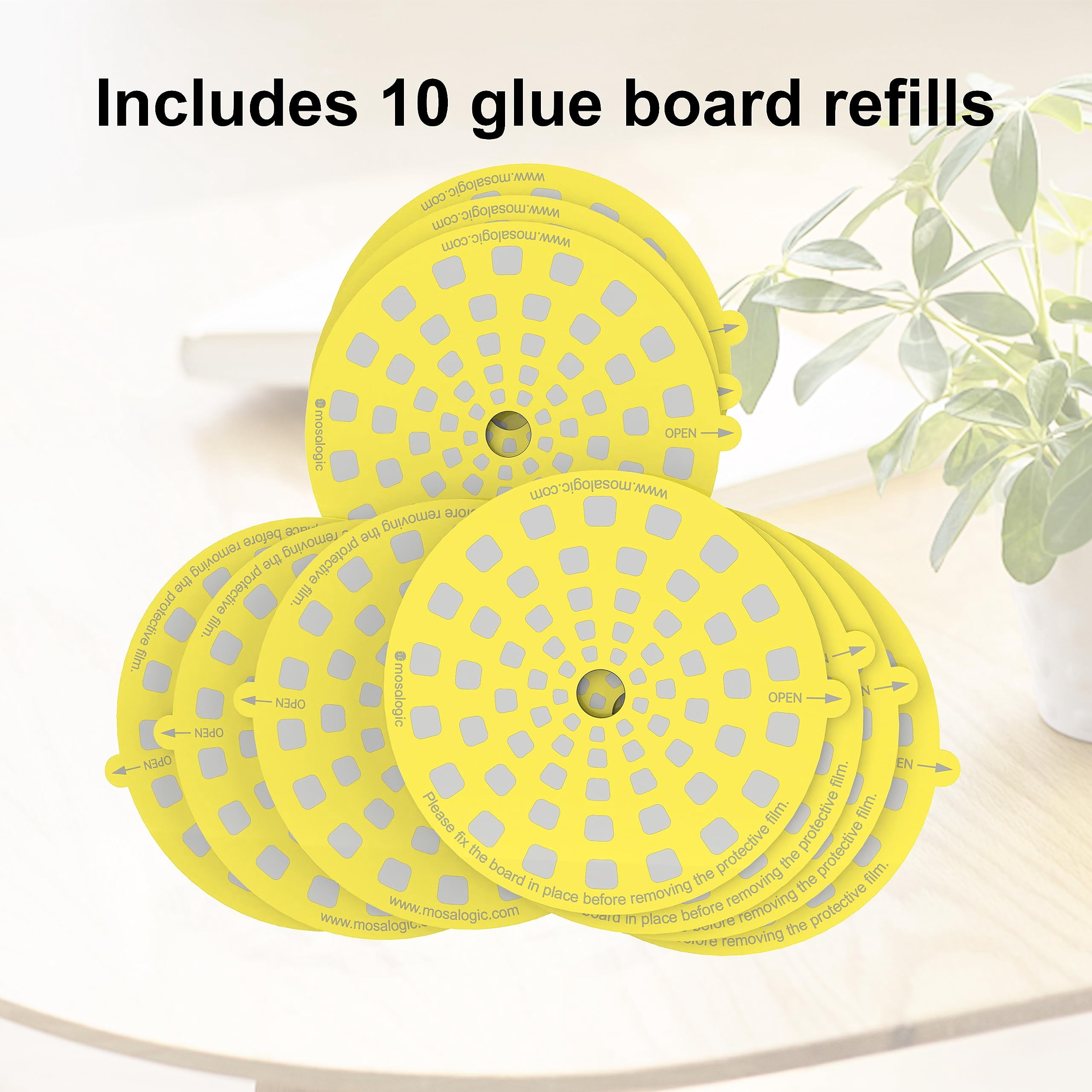 Mosalogic Flea Trap Light Refills, Pest Trapper Refill Replacement Sticky Cards for Fly, Moth, Flea, Mosquito, Wasp - 10 Discs
