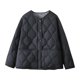 thumbnail image 2 of Parkas de manga larga para mujer, chaquetas acolchadas cálidas para mujer, chaqueta acolchada lisa de manga larga con estampado floral, abrigos con bolsillos, blusa para mujer, 2 of 9