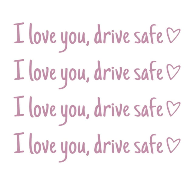 Rearview Mirror Adhesive I Drive Safely You English Heart-Shaped Rearview Mirror Sticker