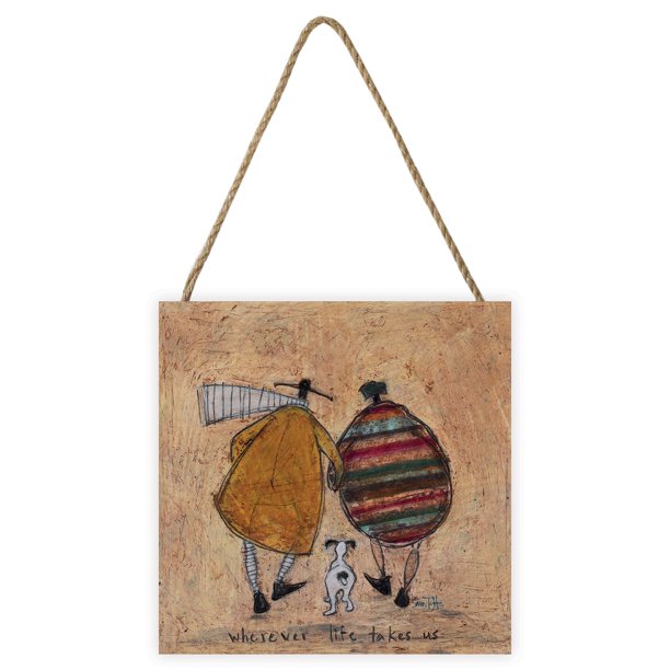 Sam Toft - Placa de de Madera Wherever Life Takes Us (Marrón Claro)