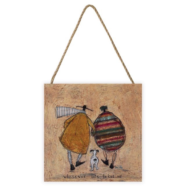 Sam Toft - Placa de de Madera Wherever Life Takes Us (Marrón Claro)