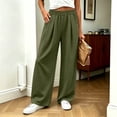 thumbnail image 2 of Zeliretfy Women's Pants Straight Leg Elastic Waist Sweatpants Waist Pockets Loose Casual Jogger Pants, 2 of 8