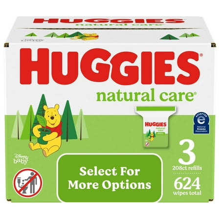 Huggies Natural Care Sensitive Baby Wipes, Unscented, 3 Refills, 624 Total Ct (Select for More Options)