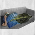 thumbnail image 6 of Desert Soft Flannel Fleece Blanket, Wide View of the Tucson Countryside with Cacti Rural Wild Landscape Arizona Phoenix, Cozy Plush for Indoor and Outdoor Use, 70" x 90", Green Blue, by Ambesonne, 6 of 6