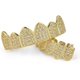 thumbnail image 3 of Parrillas de diamante para sus dientes para hombres y mujeres, chapadas en oro, con macro pavé de circonita cúbica, parrilla bucal con barras de moldeo adicionales incluidas, 3 of 5