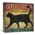 thumbnail image 1 of Global Gallery's 'Superstition Black Label Whiskey Cat' By Ryan Fowler Stretched Canvas Wall Art, 1 of 4