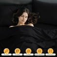 thumbnail image 6 of Lux Decor Queen Size Sheet Set, 4-Piece Plain Soft Microfiber – Deep Pocket Queen Bed Sheets, Includes 1 Fitted Sheet, 1 Flat Sheet, 2 Pillowcases, Black, 6 of 9