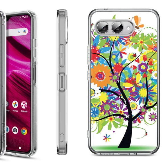 Shockproof Phone Case for T-Mobile Revvl 8, by OneToughShield - Colorful Tree
