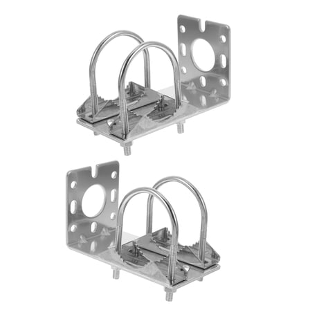 FRCOLOR 2pcs Universal Antenna Clamping Mount Bracket For Outdoor Antenna Installation Aluminum Alloy Pole Mount Bracket Mounting Pole Rack
