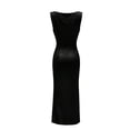 thumbnail image 5 of WRKEKC Bodycon Dresses for Women Sequin Deep V Neck Sleeveless Side Slit Crinkle Bodycon Midi Versatile Casual, 5 of 5