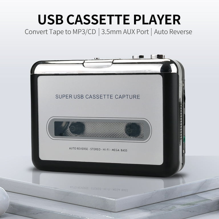 BW Cassette Player - Portable Tape to PC Cassette-to-MP3 CD USB Converter  Capture Digital Audio Music Player, USB Cassette Player and Tape-to-MP3