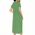 thumbnail image 6 of FRSASU Women's Long Knitted Bathrobe Casual Zipper up Comfortable Full Length Polka Dot Print Homewear Sleepshirts with Pocket Army Green, 6 of 7