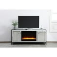 thumbnail image 3 of Elegant Decor James 60 in. mirrored tv stand with crystal fireplace in black, 3 of 14