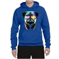 thumbnail image 2 of Wild Bobby, Colorful Pug DJ, Pop Culture, Unisex Graphic Hoodie Sweatshirt, Royal, Medium, 2 of 4