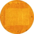 thumbnail image 1 of Ahgly Company Indoor Round Abstract Yellow Contemporary Area Rugs, 3' Round, 1 of 4