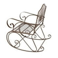 thumbnail image 5 of UBesGoo Iron Art Single Rocking Chair, Retro Coffee Color Hollowed Patio, 5 of 12